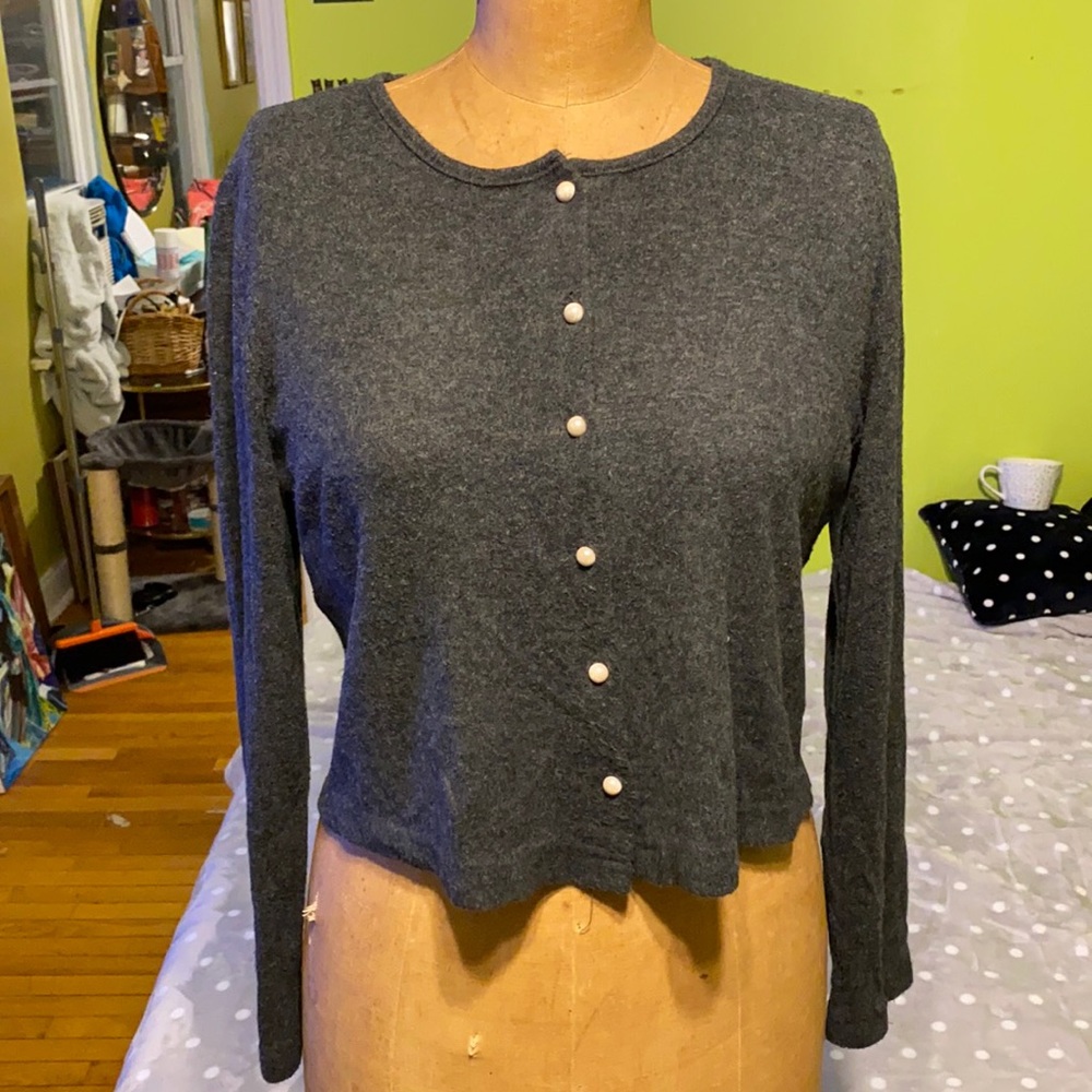 cardigan with pearl button